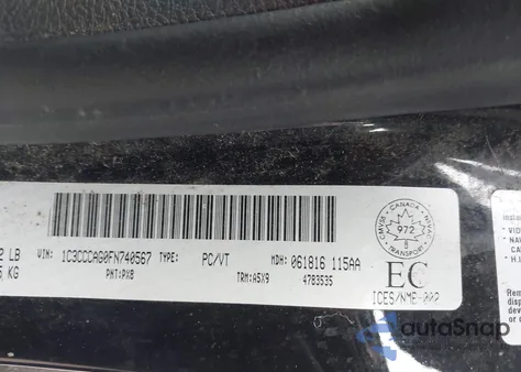 2015 Chrysler 200 Limited z USA, uszkodzony, nr VIN 1C3CCCAG0FN740567